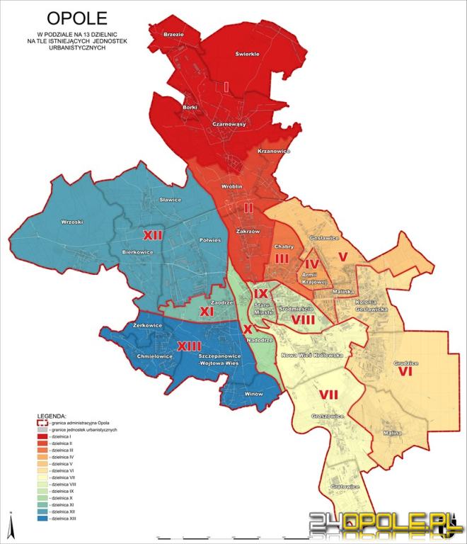 dzielnice opola mapa Bedzie 13 Dzielnic A Kazda Z Nich Otrzyma Nowa Nazwe I Numer Wiadomosci dzielnice opola mapa