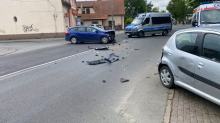 Zderzenie dwóch samochodów na ulicy Wróblewskiego w Opolu