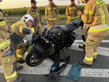 Wypadek na ulicy Wrocławskiej w Opolu. Motocyklista zabrany do szpitala 