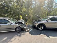 Kędzierzyn-Koźle: zderzenie trzech aut. Jedna osoba zabrana do szpitala