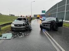 Wypadek na rondzie w Czarnowąsach. 