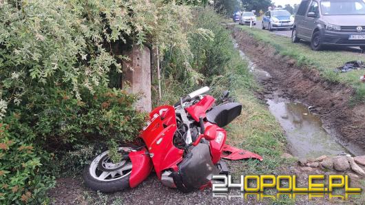 Wypadek motocyklisty na DW487 w Zdziechowicach. Na miejscu lądował LPR