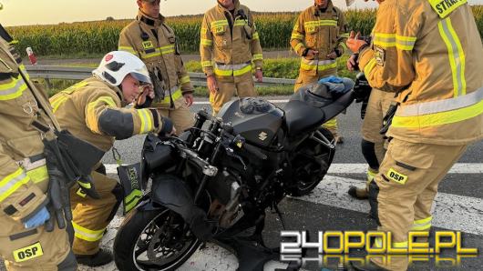 Wypadek na ulicy Wrocławskiej w Opolu. Motocyklista zabrany do szpitala 