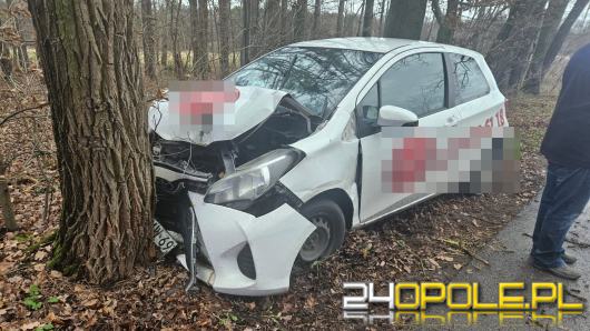 Wypadek drogowy na trasie Murów - Okoły. 23-latek trafił do szpitala