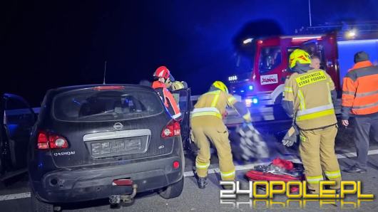 Wypadek na A4 - zderzenie czterech pojazdów, dwie osoby w szpitalu