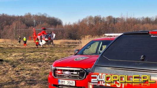 Wypadek motocyklisty na pograniczu polsko-czeskim. Interweniowały służby z obu krajów